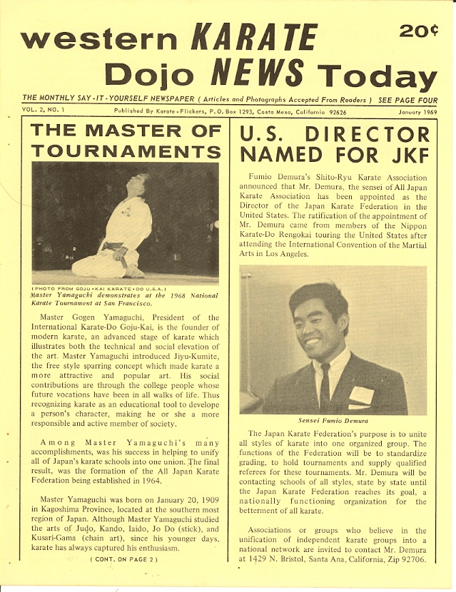 01/69 Western Karate Dojo News Today Newspaper